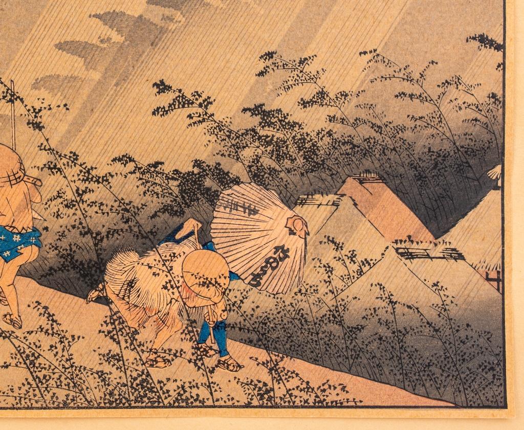 Utagawa Hiroshige „Shono Driving Rain“ Holzschnitt (Sonstiges) im Angebot