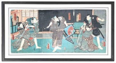 Kabuki Scene- Woodcut Print by Utagawa Kunisada - 1850s