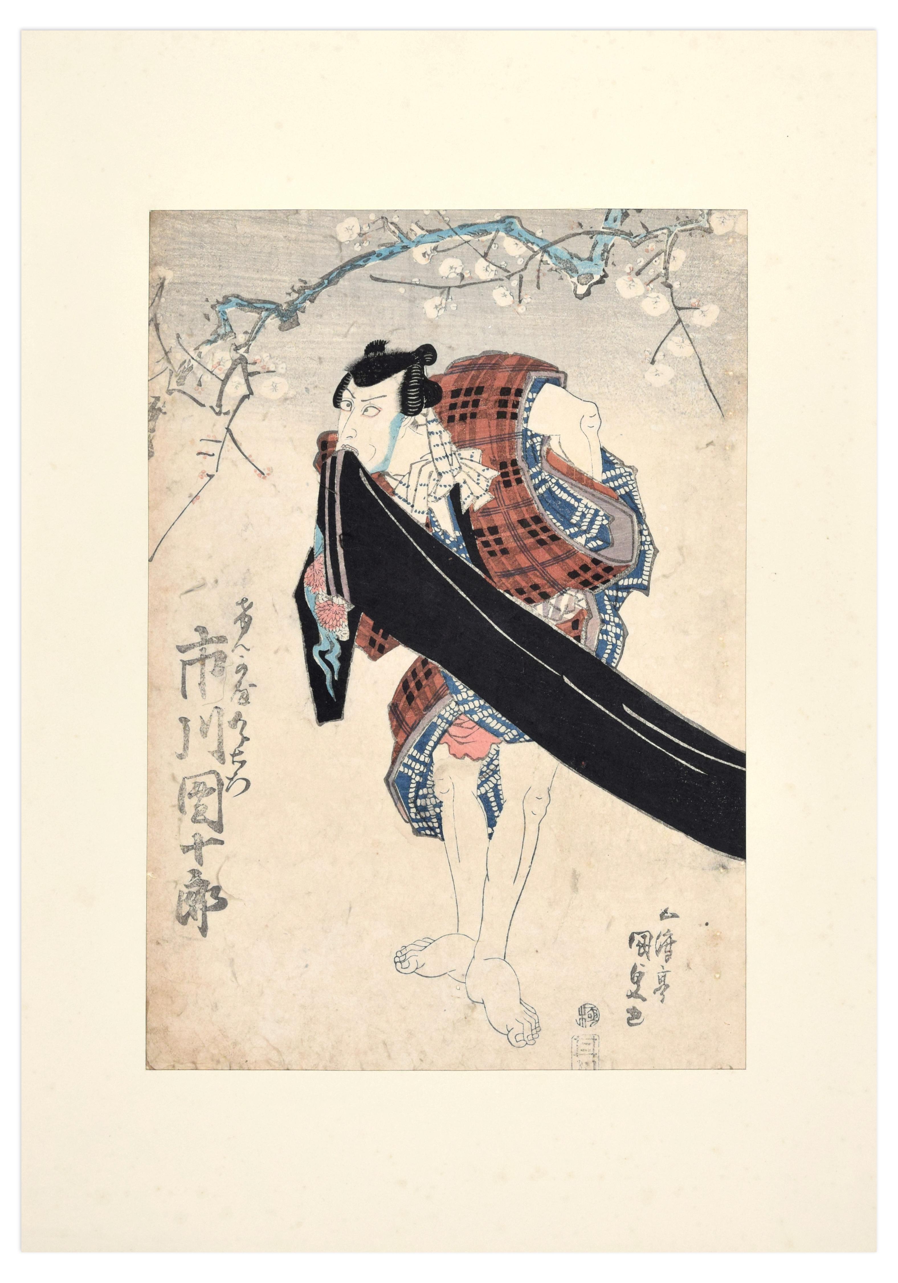 Kabuki Actor - Original Woodcut by Utagawa Kunisada - 1830 ca. - Print by Utagawa Kunisada (Toyokuni III)