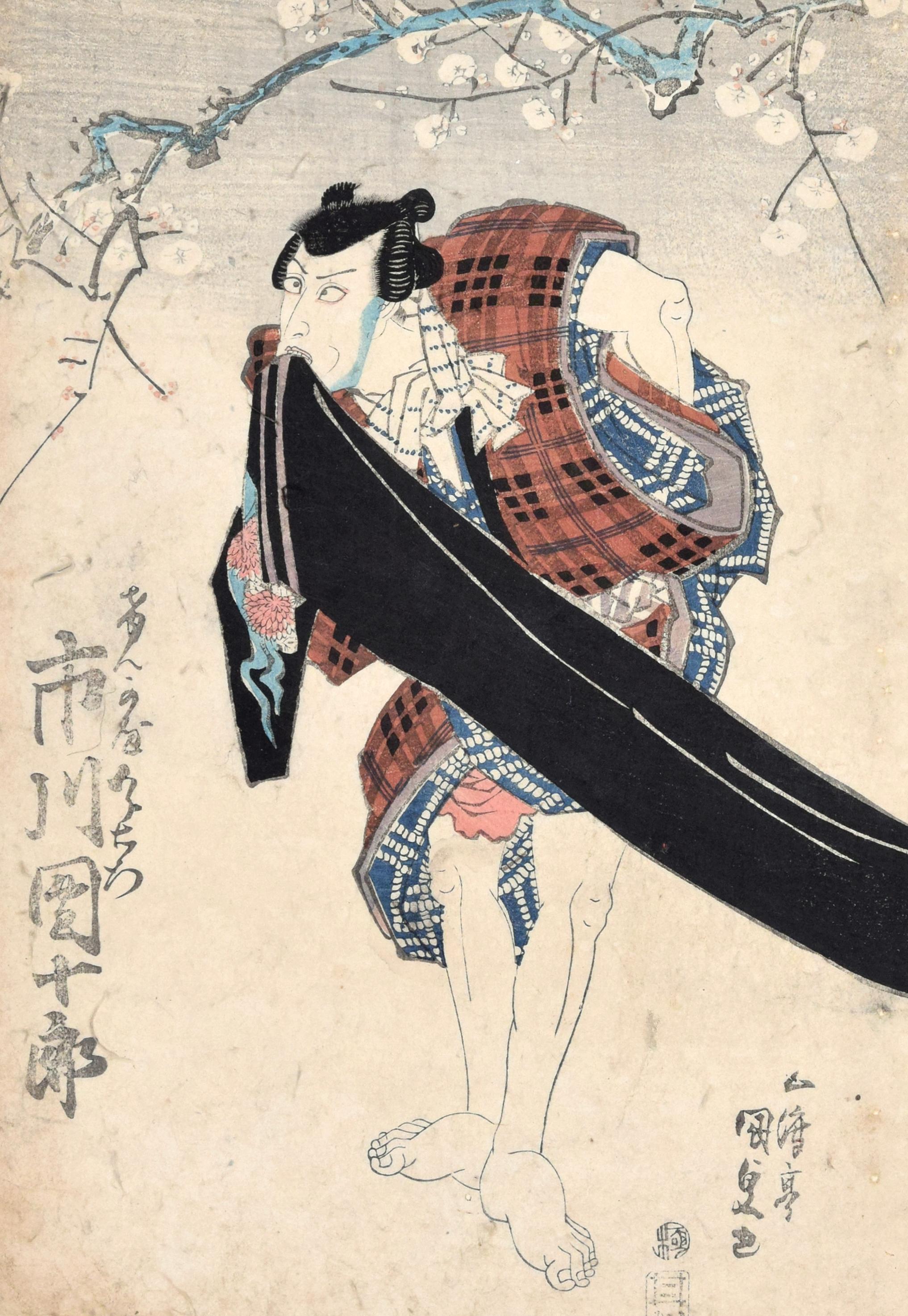 Utagawa Kunisada (Toyokuni III) Figurative Print - Kabuki Actor - Original Woodcut by Utagawa Kunisada - 1830 ca.