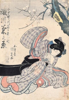 Kabuki Actress - Original Woodcut by Utagawa Kunisada - 1830 ca.