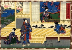 Genjie - Taille sur bois d'Utagawa Kunisada - 1850