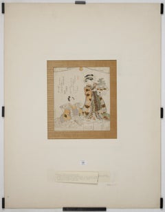CIRCA 1818 Japanischer Farbholzschnitt von Kunisada - Soga Brothers Kabuki