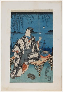 Utagawa Kunisada (1786-1865) - Mid 19th Century Japanese Woodblock, Niwa Suzumi
