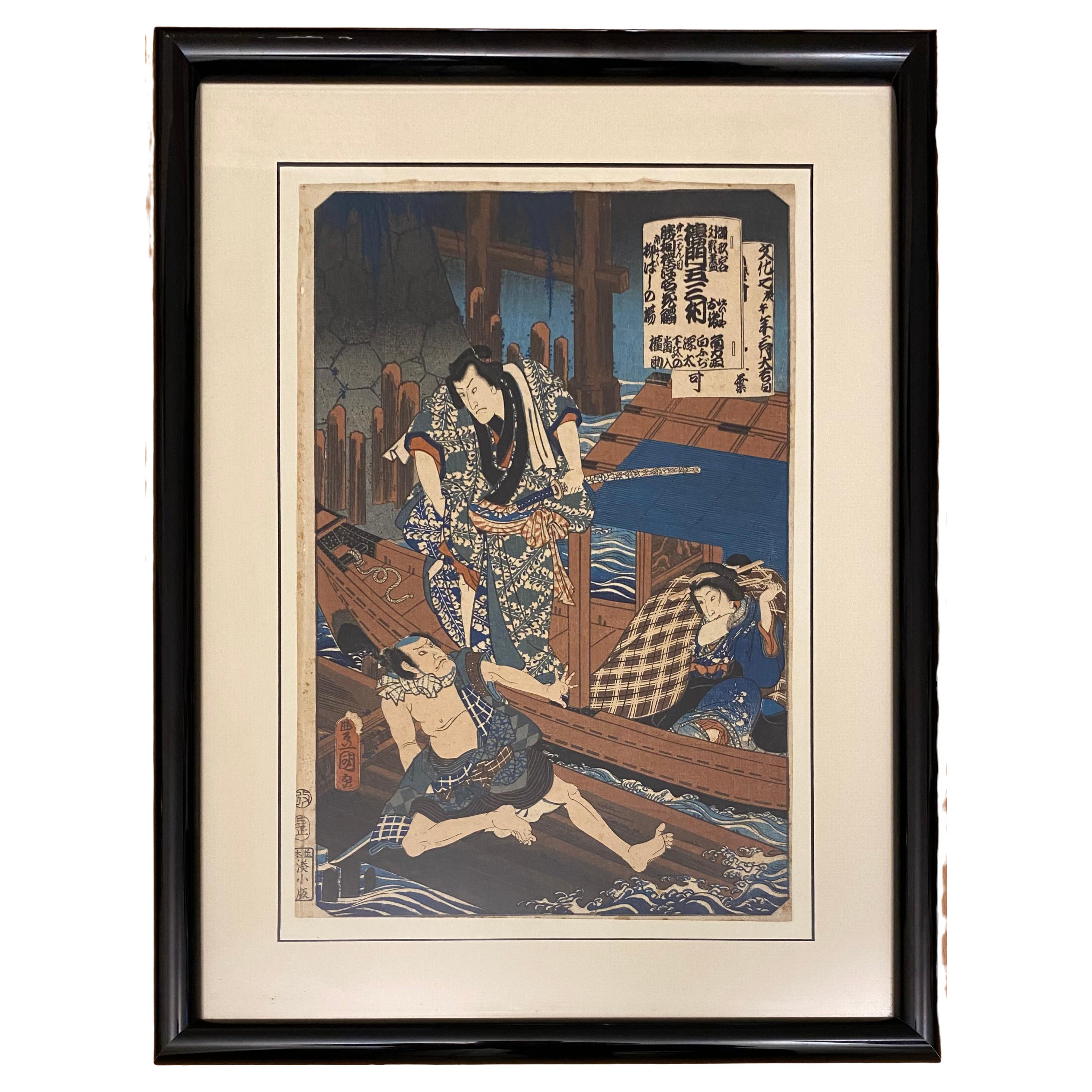 Utagawa Kunisada Original Japanese Woodblock Print For Sale