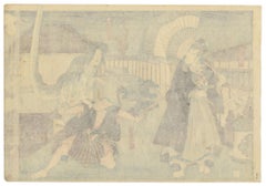 Toyokuni Ukiyo-e Japanese Woodblock Print, Kabuki Theater Play, Ghost Story