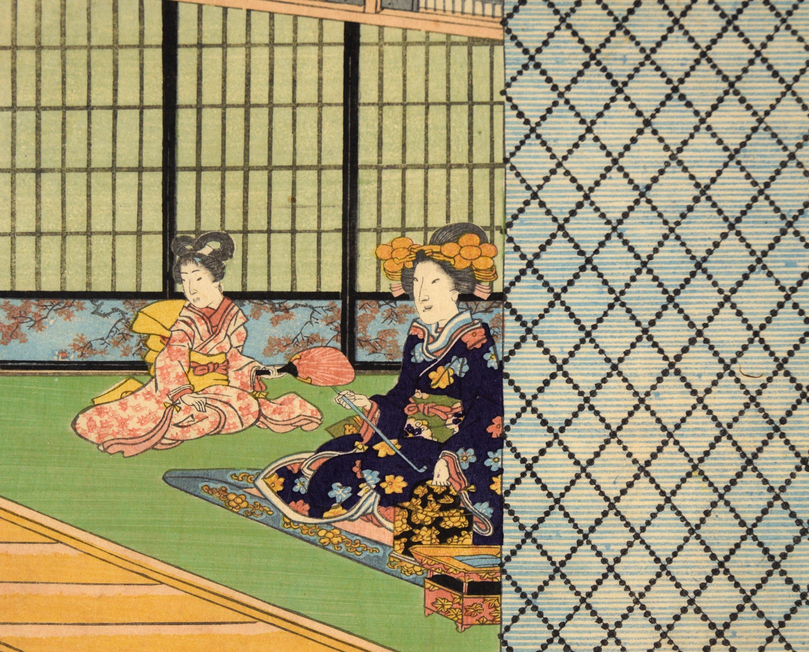 Annual Events for Young Murasaki (Juli) – Geschichten aus Genji – Japanischer Holzschnitt (Realismus), Print, von Utagawa Kunisada (Toyokuni III)