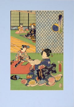 Annual Events for Young Murasaki (July) - Tales of Genji - Japanese Woodblock