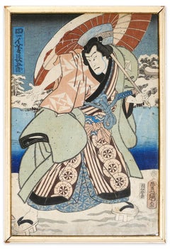 Kabuki Actor - Original Woodcut by Utagawa Kunisada - 1860 ca.