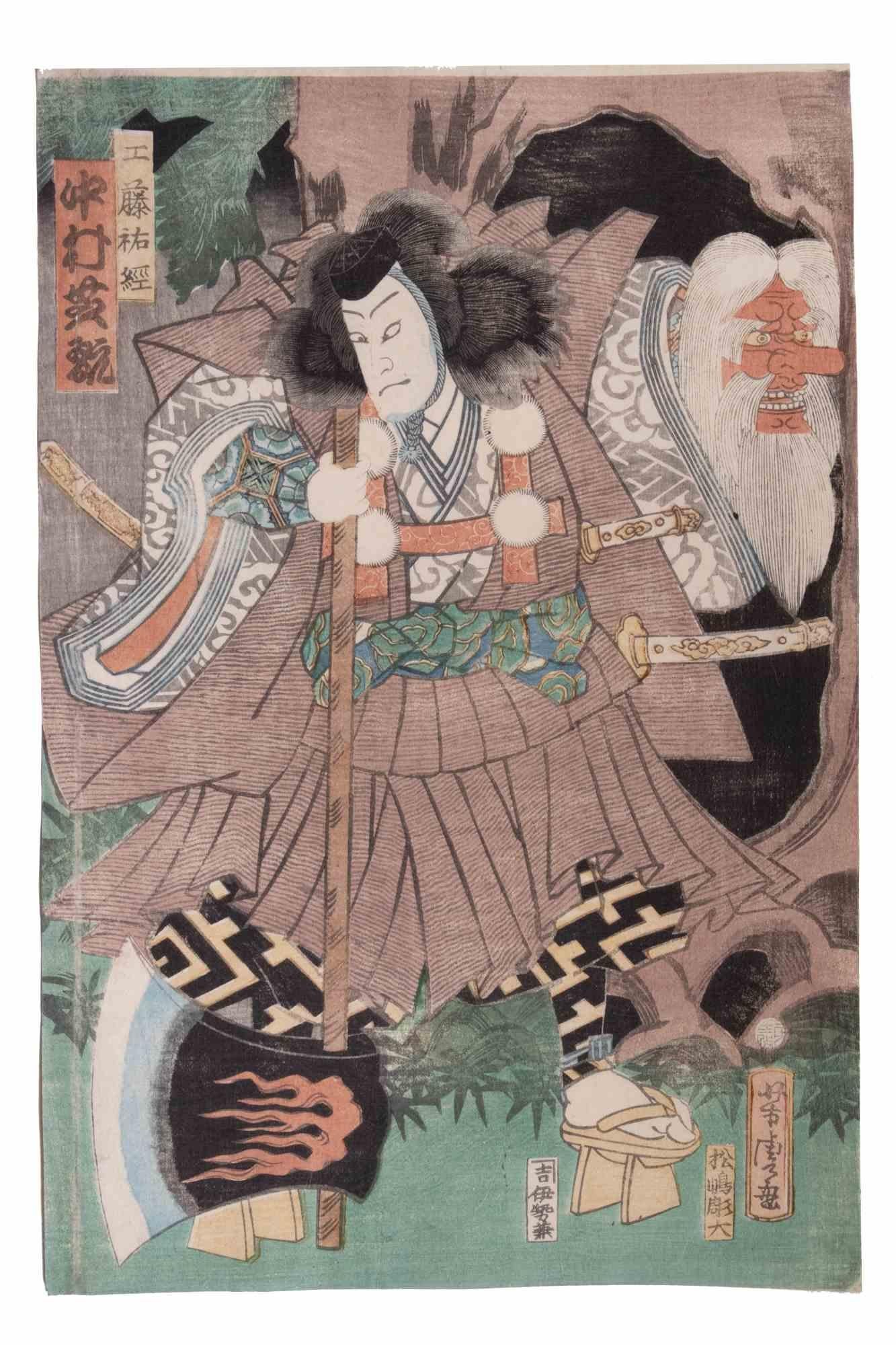 Attore Kabuki - Xilografia di Utagawa Kunisada - 1848/49 - Print di Utagawa Kunisada (Toyokuni III)