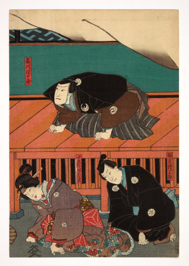 Original Japanese woodblock print - 19th century - Edo Print by Utagawa Kunisada (Toyokuni III)