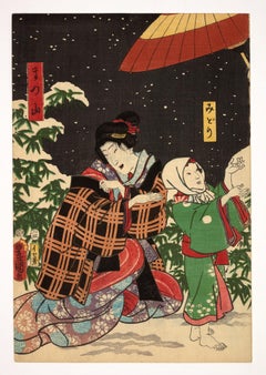 Original japanischer Farbholzschnitt
