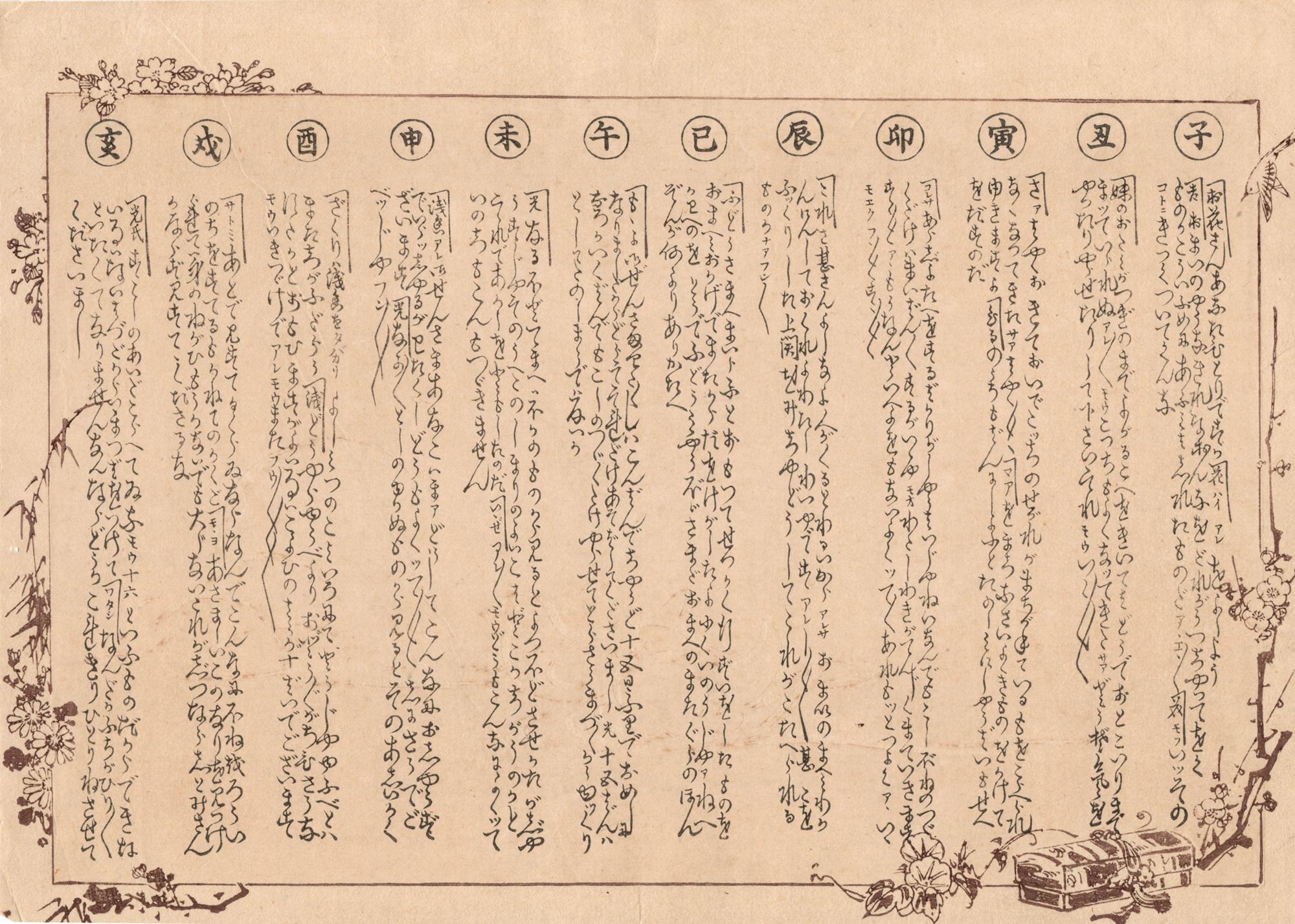 Seishi Ai-oi Genji - Satz von 12 Shunga-Werken mit astrologischem Kommentar im Angebot 8