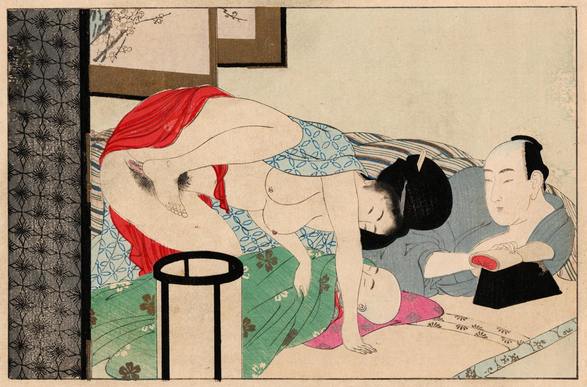 Seishi Ai-oi Genji – Set of 12 Shunga works together w/astrological commentary For Sale 4