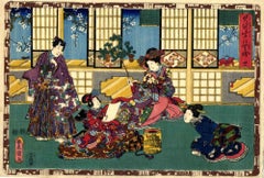 The Radiant Prince Genji - Original Woodcut by Utagawa Kunisada-Mid 19th Century