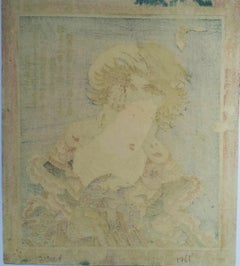 Utagawa Kunisada (Toyokuni III) --Chinese Woman and Butterflies, Surimono