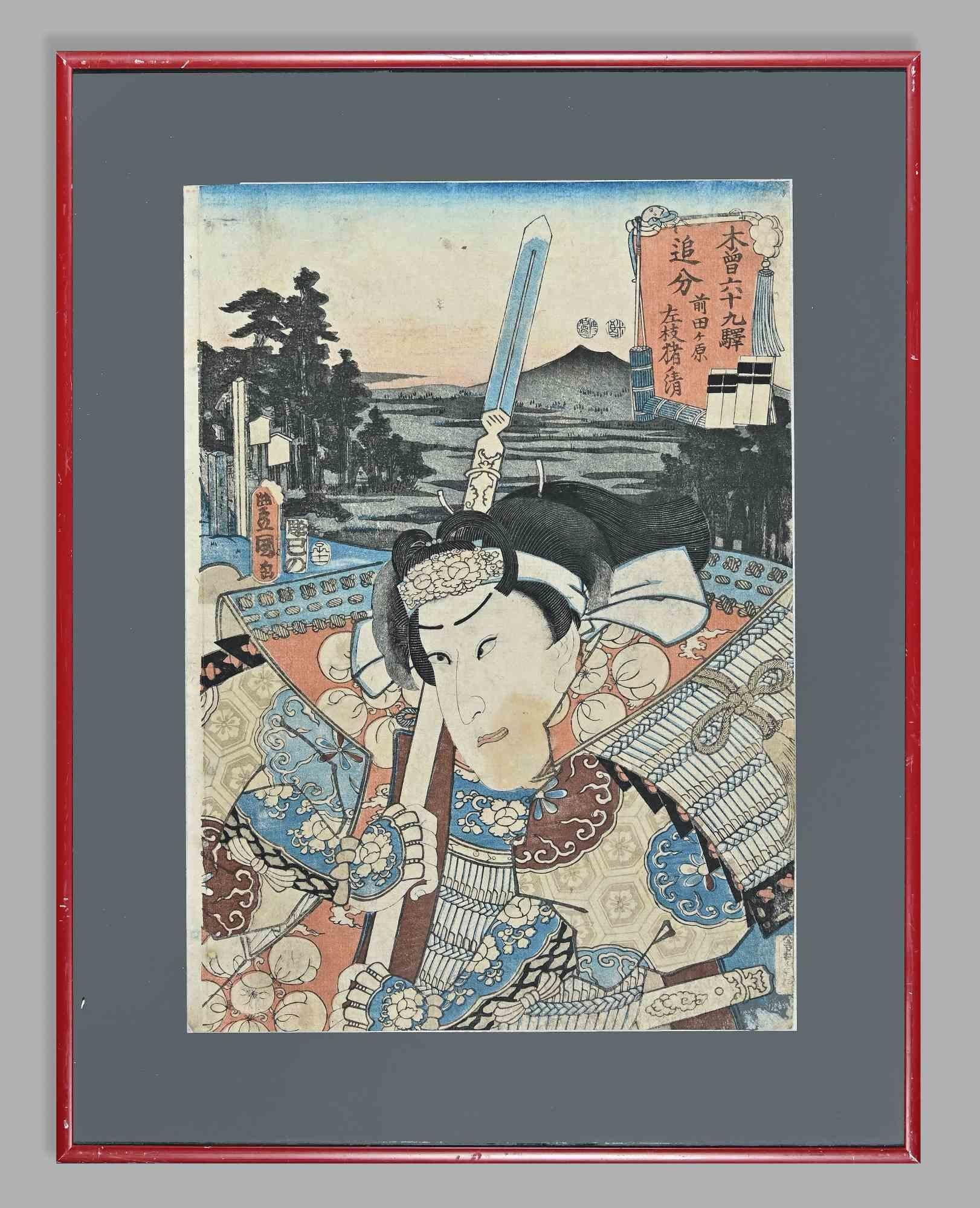 Utagawa Kunisada - Impression sur bois par Utagawa Kunisada - Milieu du XIXe siècle - Print de Utagawa Kunisada (Toyokuni III)