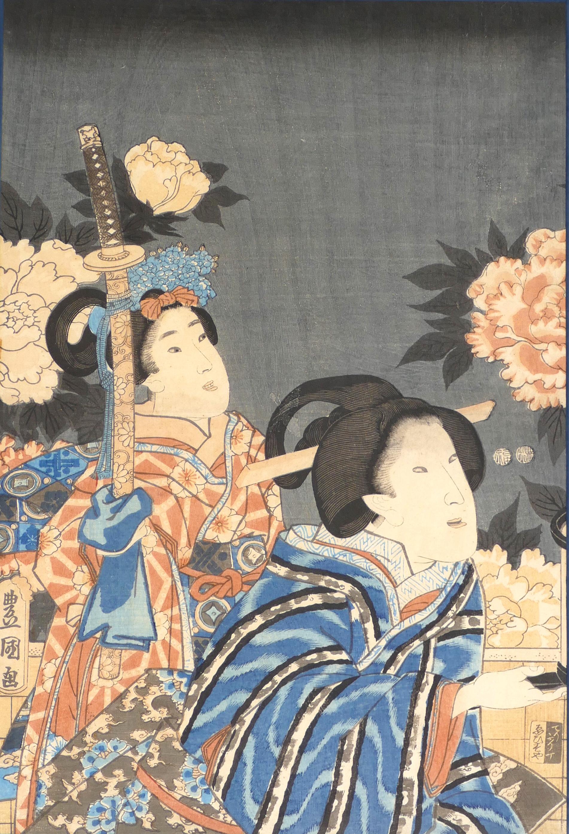 Utagawa Kunisada (Toyokuni III) Figurative Print - Woman - Original Woodcut by Utagawa Kunisada - 1830 ca.