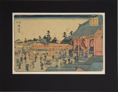 "Il Kaminarimon al Tempio Kanseon di Asakusa" - Stampa originale giapponese
