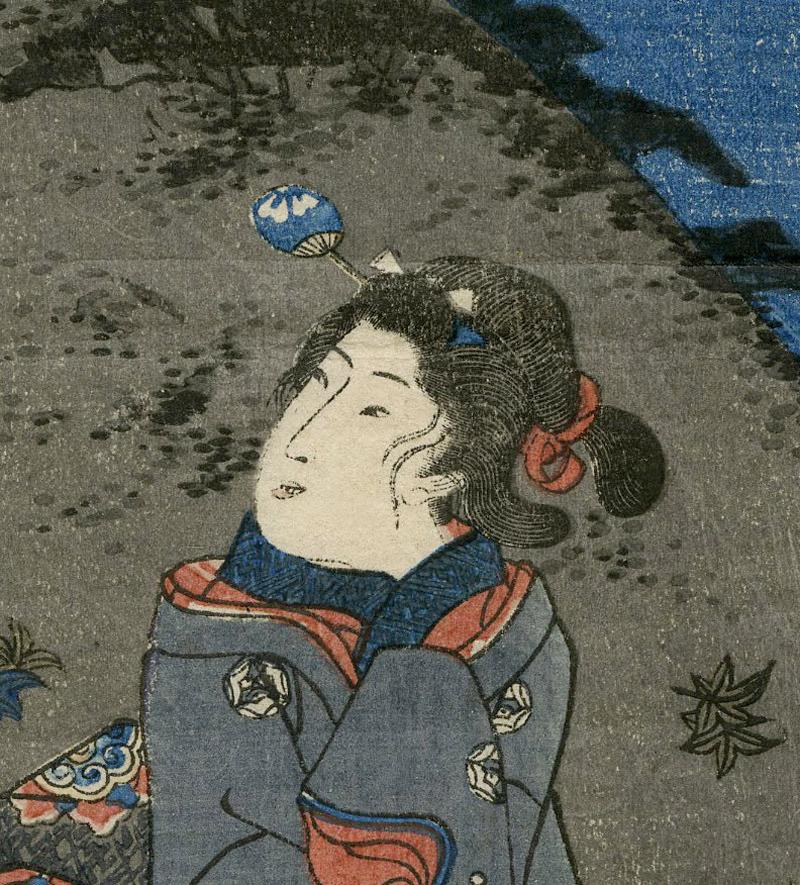 Homing Geese at Kanazawa - Print by Utagawa Kuniyoshi