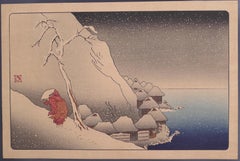 Nichiren in the Snow at Tsukahara on Sado Island by Utagawa Kuniyoshi - 1800s