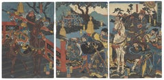 Utagawa Kuniyoshi, Warrior, Three Kingdoms, Original Japanese Woodblock Print
