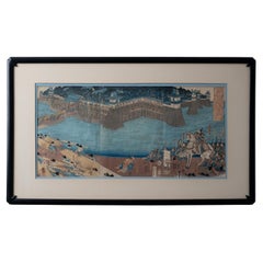 Utagawa Kuniyoshi - Harungas Restaurierung des Schlosses Holzschnitt, um 1850