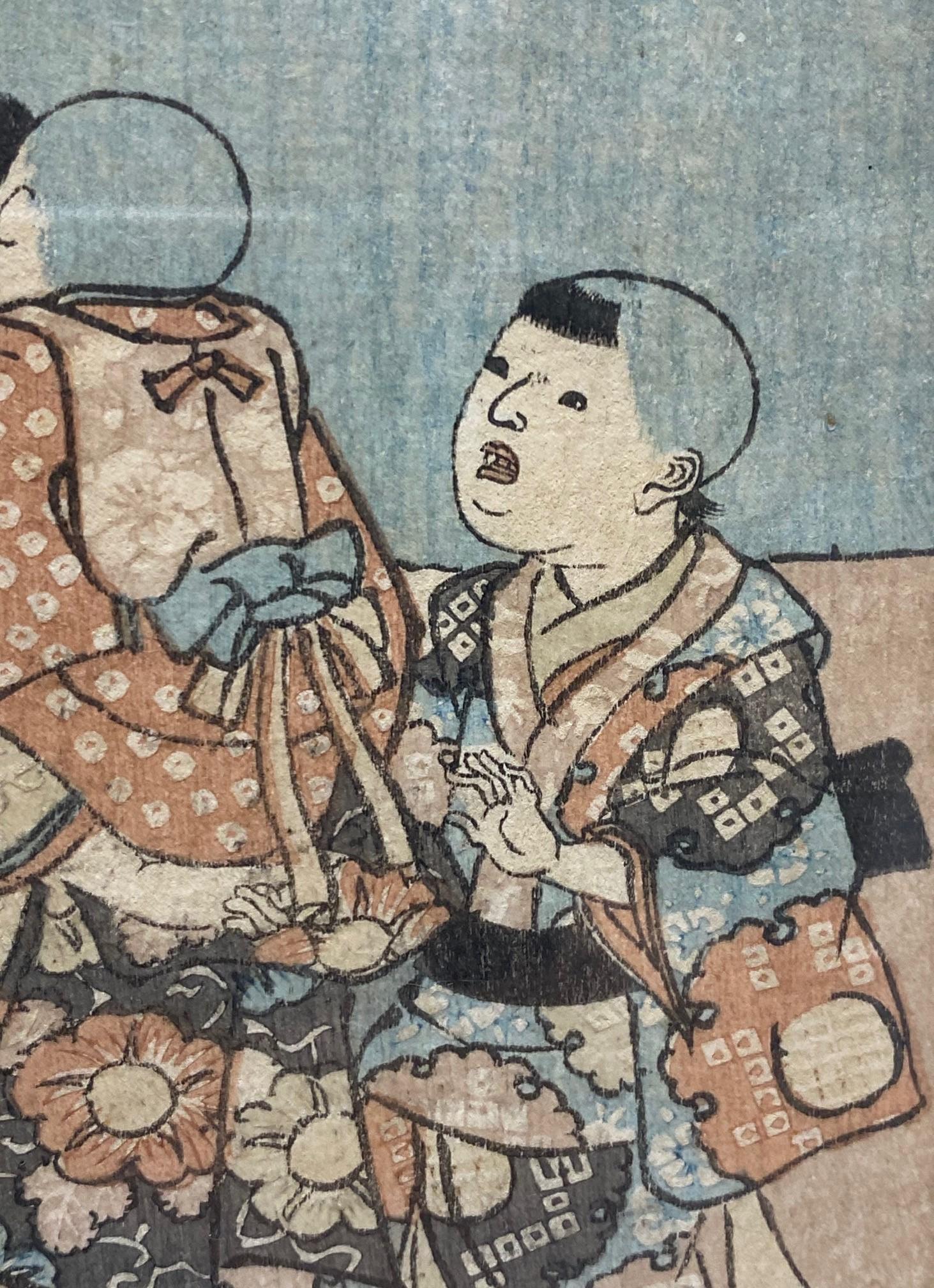 Utagawa Kuniyoshi Signierter japanischer Holzschnitt-Druck Saigyo-Hoshi (Der Monk Saigyo) im Angebot 9