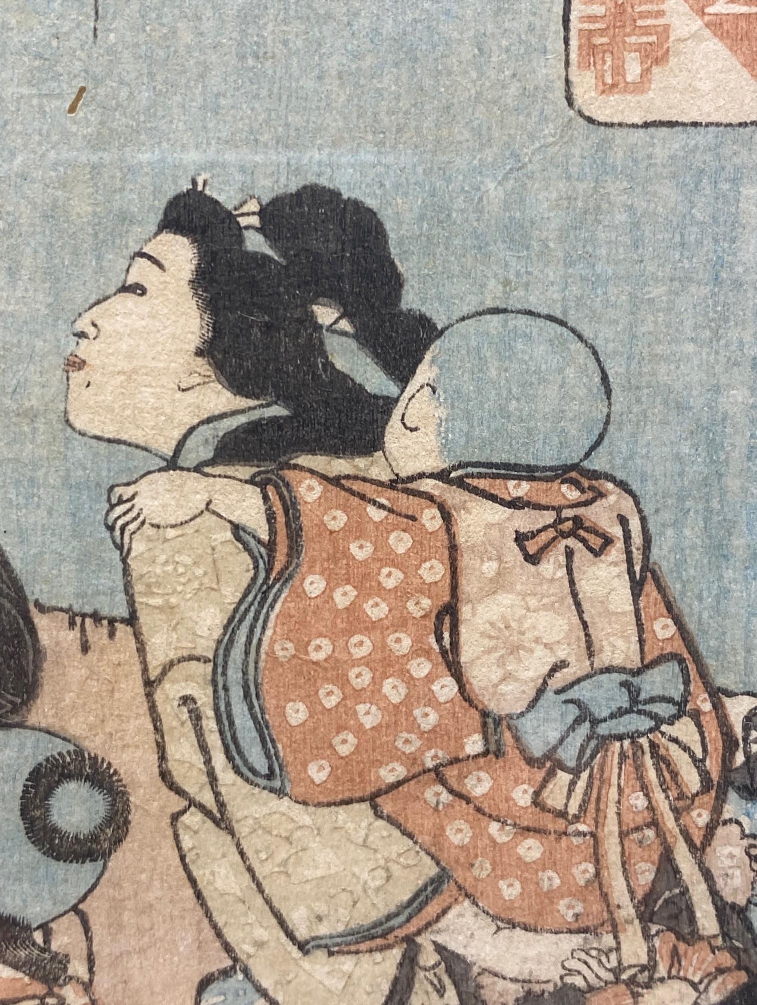 Utagawa Kuniyoshi Signed Japanese Woodblock Print Saigyo-Hoshi (The Monk Saigyo) For Sale 11