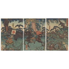 Utagawa Kuniyoshi, Warrior, Battle, History, Japanese Woodblock Print