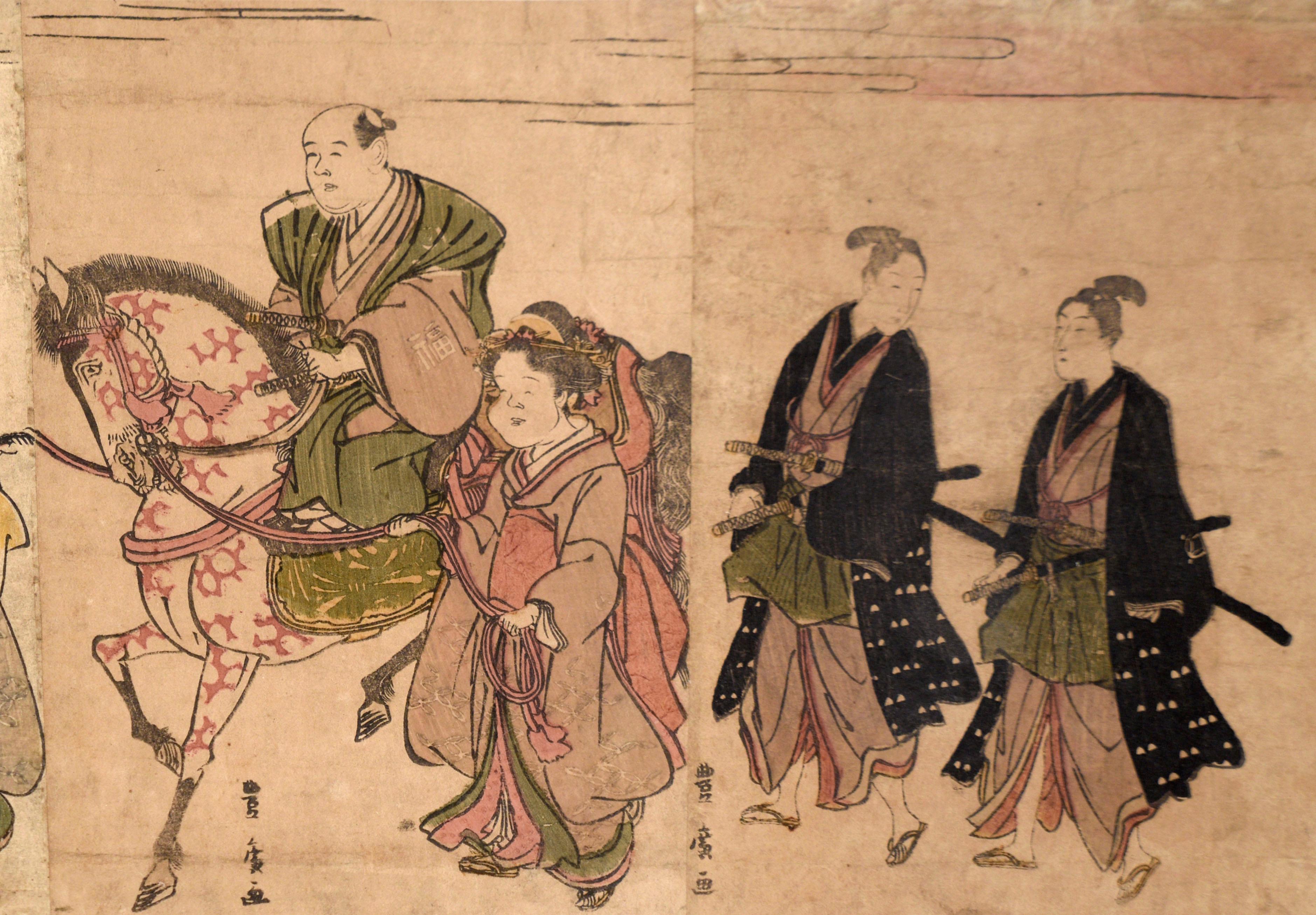 Procession of Women Carrying Palanquin - Japanese Woodblock by Utagawa Toyohiro 4