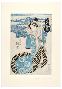 Geisha - Original Woodcut Print by Utagawa Toyokuni II - 1810 ca.