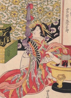 The Japanese Tea Ritual - Woodcut attr. Utagawa Toyokuni II - 19th Century