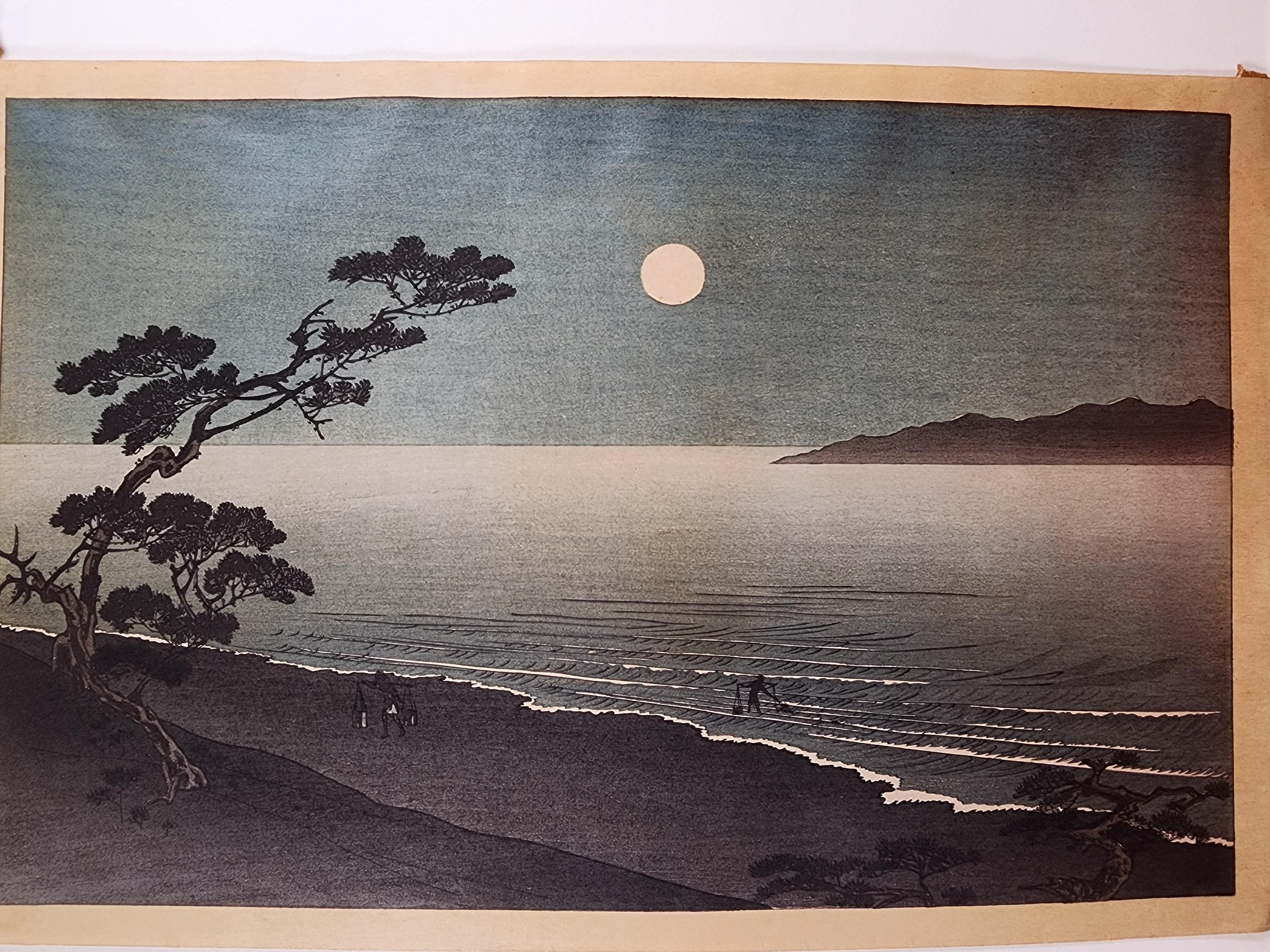 Suma Beach at Night - Print by Utagawa Yoshimune II