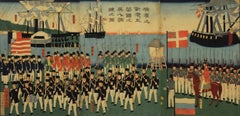 Des soldats étrangers de cinq pays dans le port de Yokohama