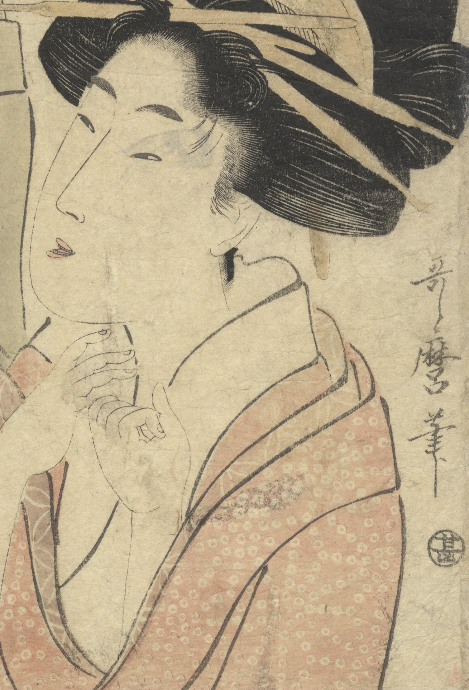 Edo Utamaro I Kitagawa Ukiyo-e Japanese Woodblock Print Late 18th Century Lovers For Sale
