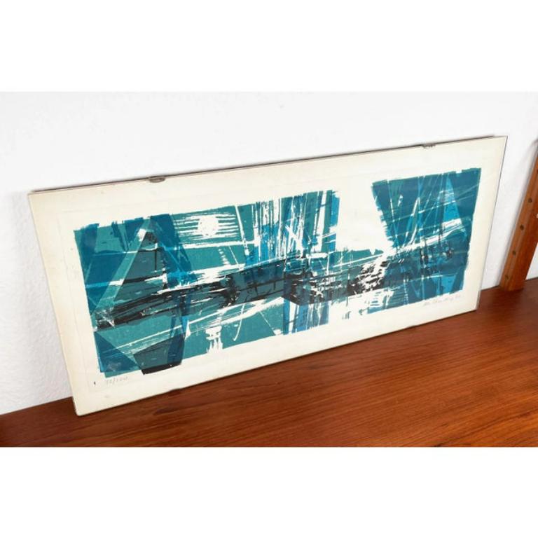 Tedesco Ute Schmolling, Seglerhafen 32/100, 1960, Linocut, incorniciato in vendita