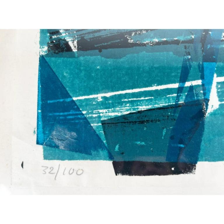 Ute Schmolling, Seglerhafen 32/100, 1960, Linocut, incorniciato In condizioni buone in vendita a Hamburg, DE