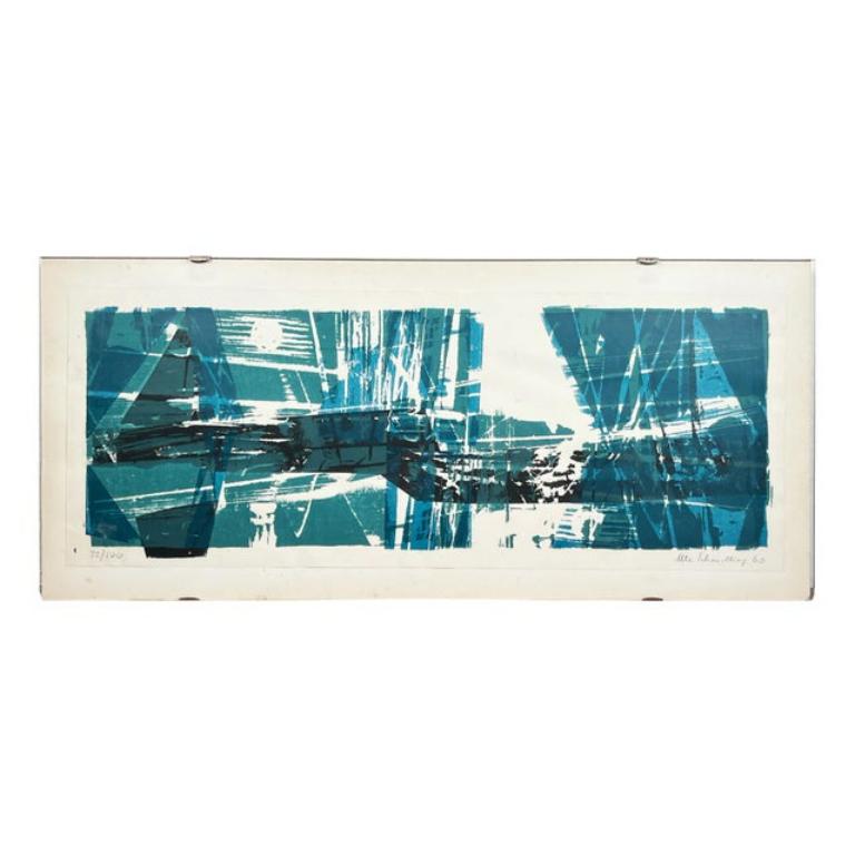 Ute Schmolling, Seglerhafen 32/100, 1960, Linocut, incorniciato in vendita