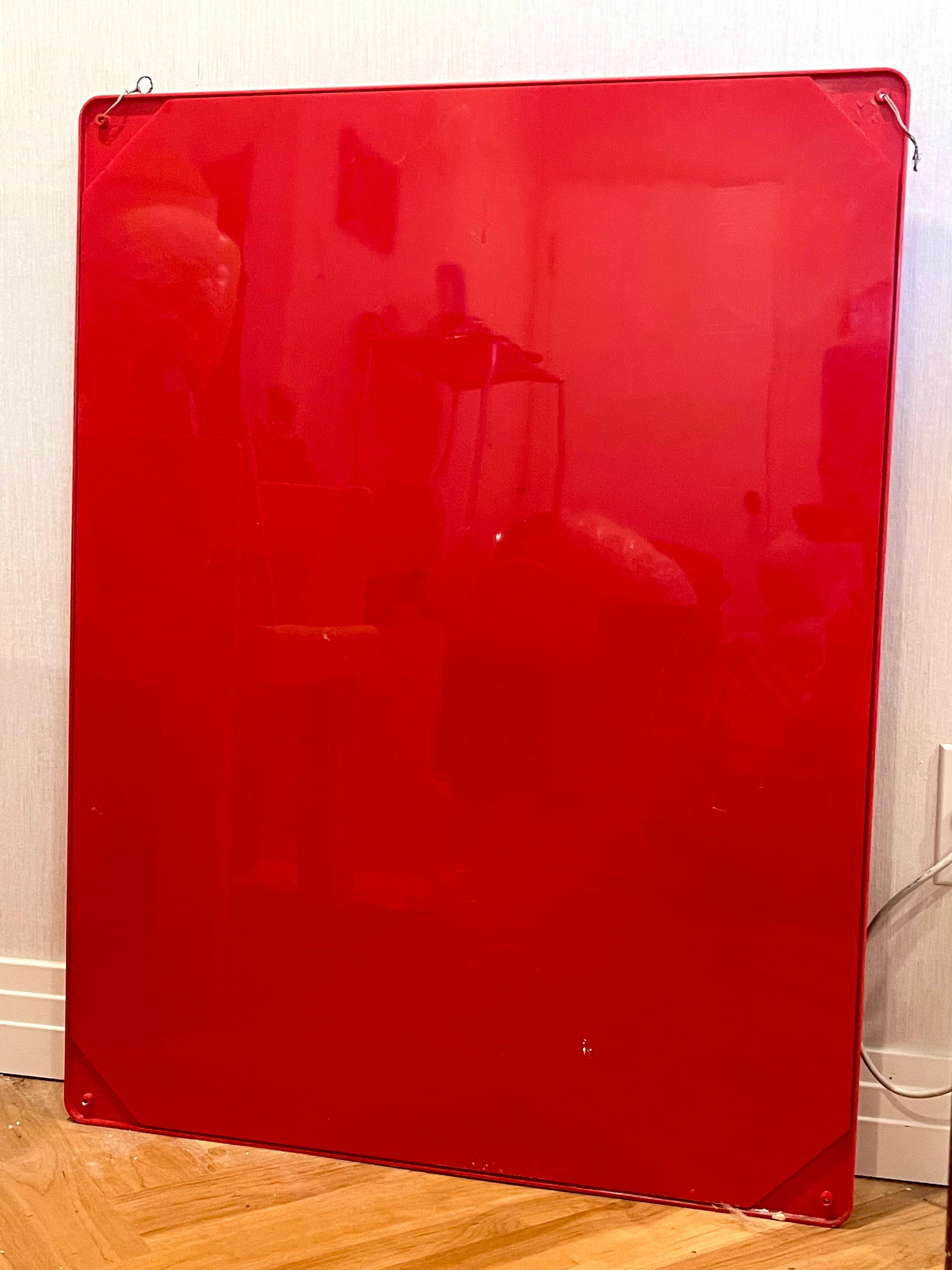 Large Uten.Silo wall organizer in bright red molded plastic originally designed by Dorothee Becker-Maurer for her husband Ingo’s company M Design, Germany 1969. 

Endless applications featuring a variety of size and shapes for organizing and