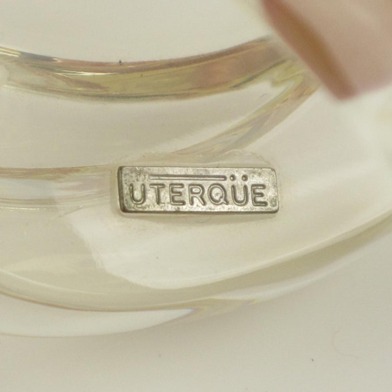 Uterque Oversized Carved Clear Lucite Resin Cuff Bracelet For Sale 3