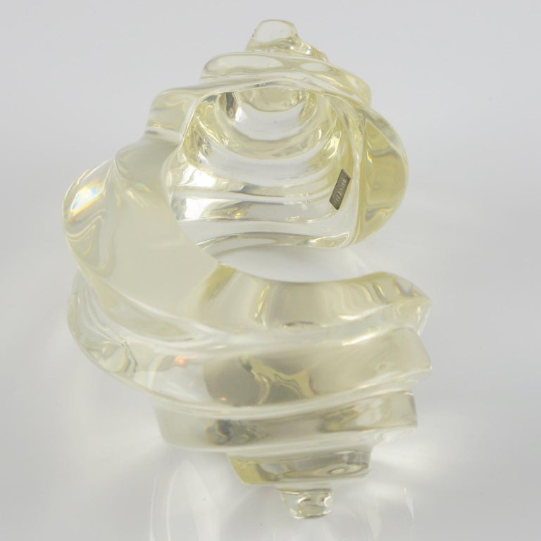 Uterque Oversized Carved Clear Lucite Resin Cuff Bracelet For Sale 4
