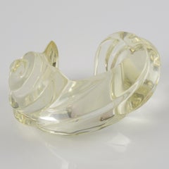 Uterque Oversized Carved Transparent Lucite Resin Cuff Bracelet