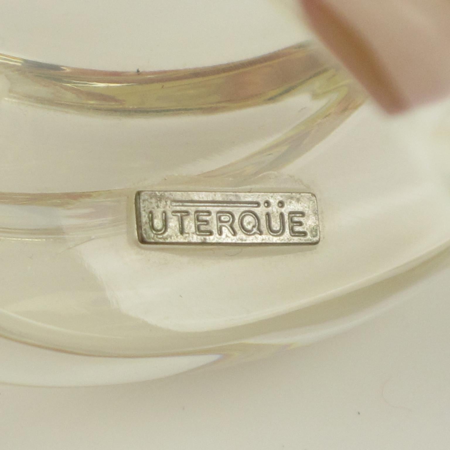 Uterque Bracelet manchette surdimensionné en résine de Lucite transparente sculptée 3