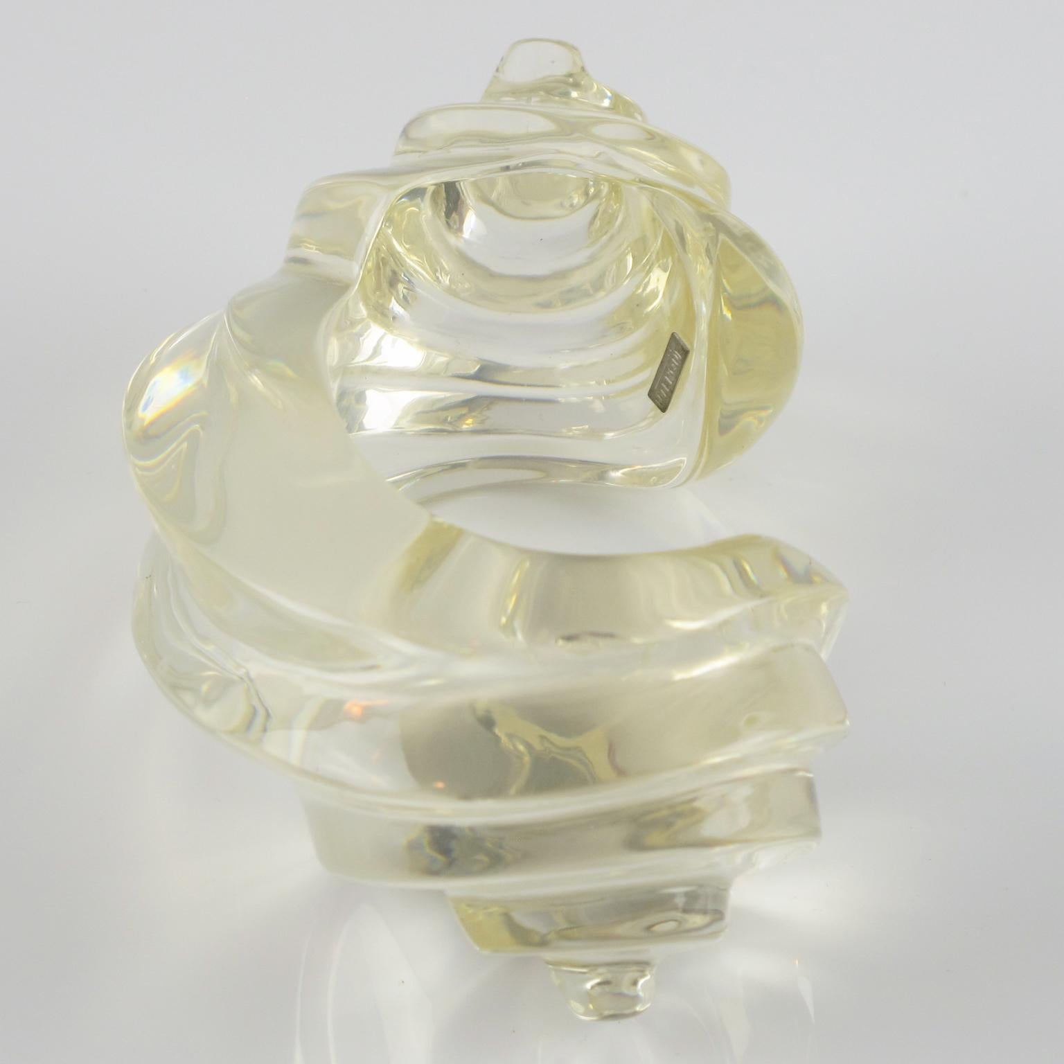 Uterque Bracelet manchette surdimensionné en résine de Lucite transparente sculptée 4