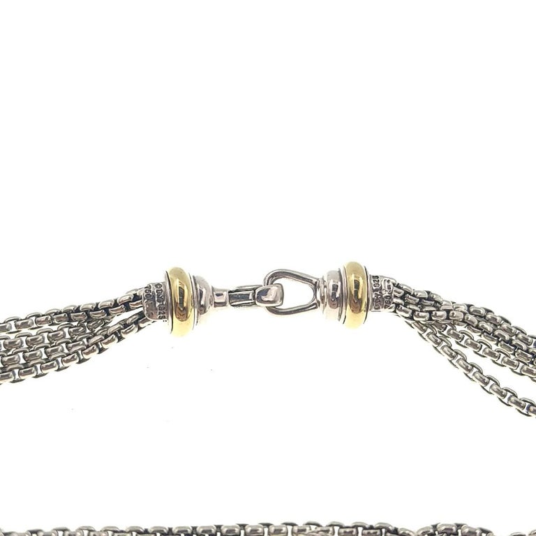 David Yurman 18 Karat Gold 925 Sterling Silver Multi Strand Diamond