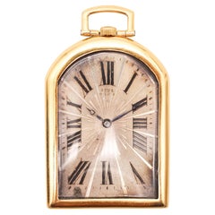 UTI Paris 1930 Art-Deco Odd Shape Pocket Watch In Solid 18Kt Yellow Gold