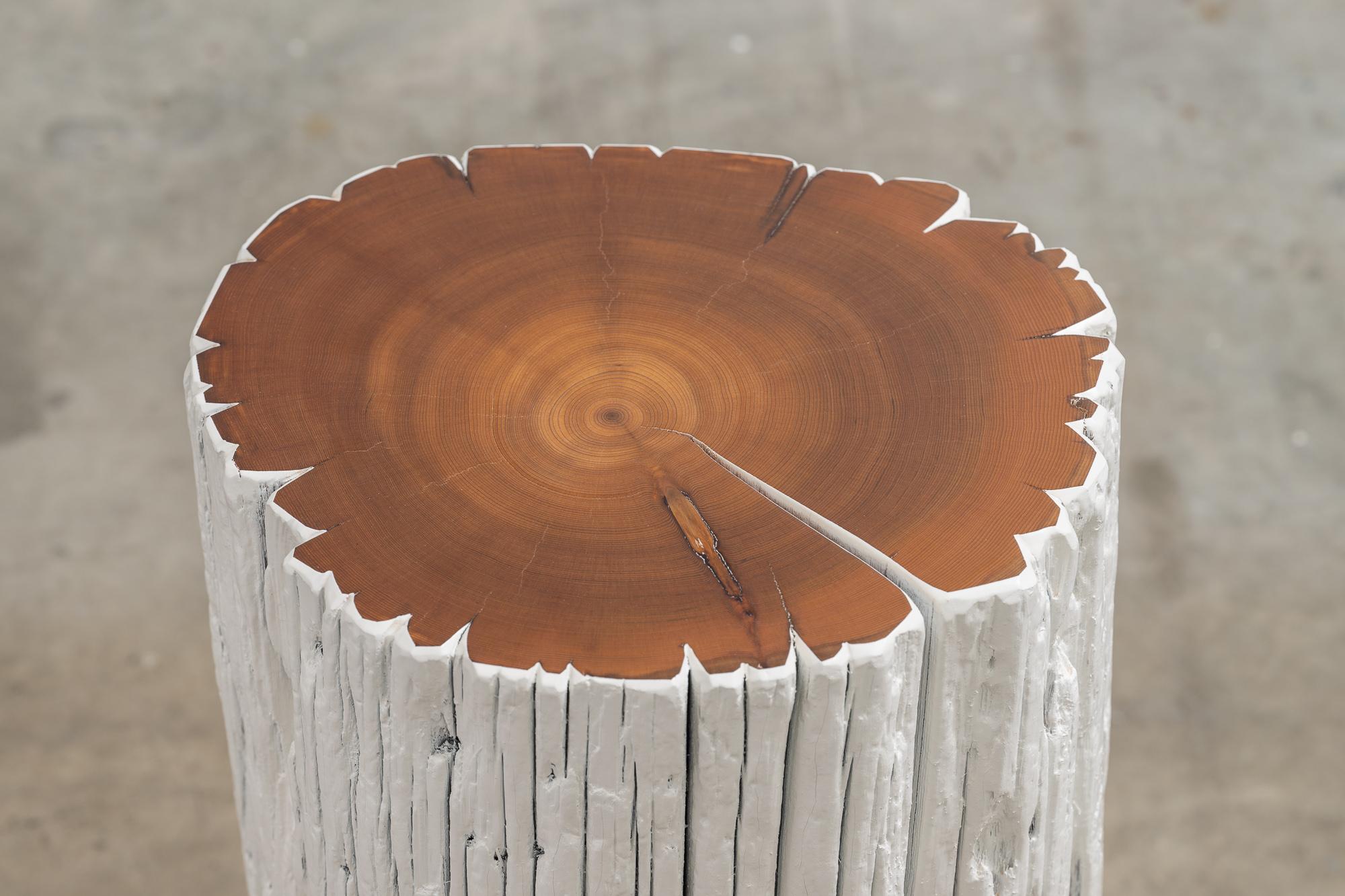 American Utility Pole Table – Rustic Modern Reclaimed Douglas Fir End Table For Sale