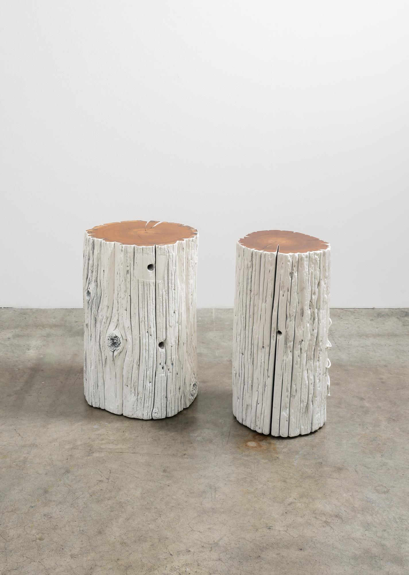 Contemporary Utility Pole Table – Rustic Modern Reclaimed Douglas Fir End Table For Sale