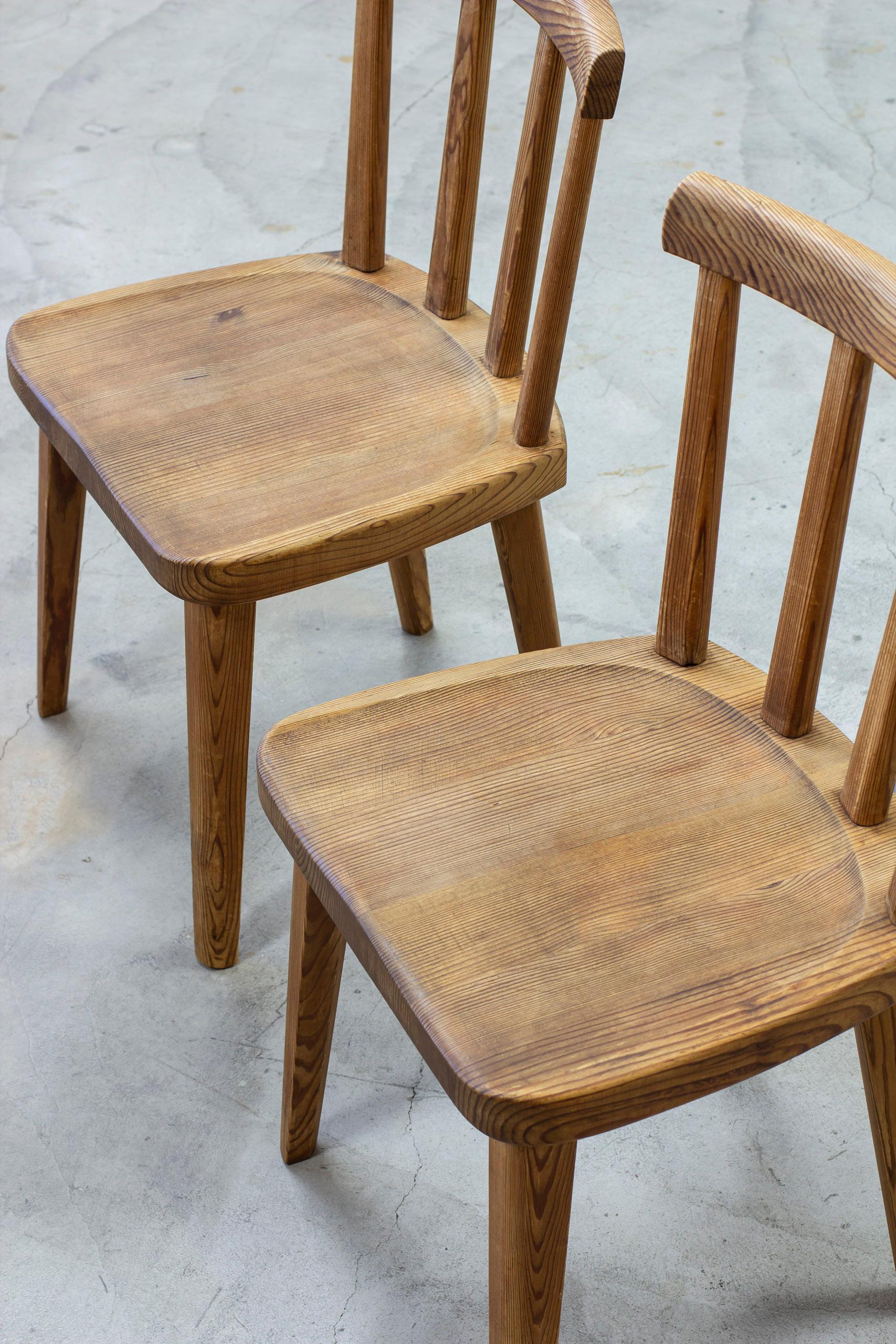 Pine Utö pine chairs by Axel Einar Hjorth, Nordiska Kompaniet, Sportstugemöbel, 1930s For Sale